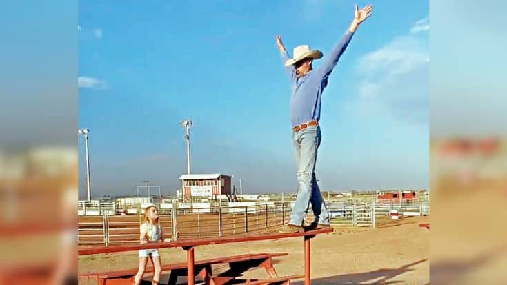 Texas Farmer Performs Gymnastics Routine On Hitching Rail | Country Music Videos
