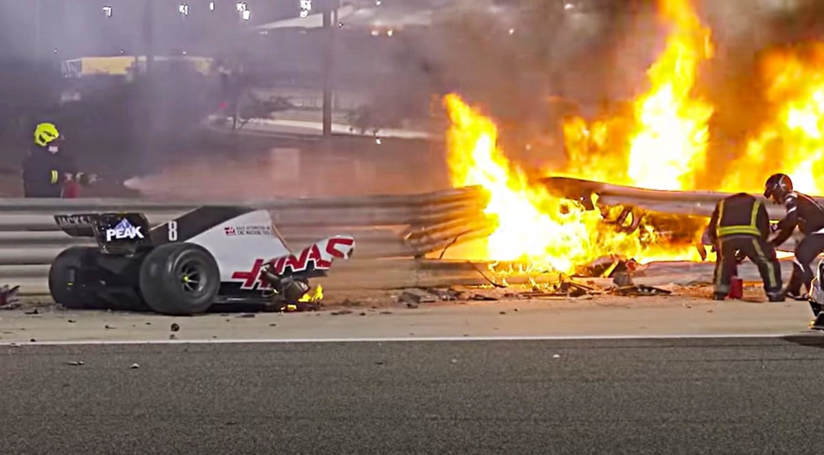 F1 Driver Survives Fiery Crash After Car Is Split In Half(02)