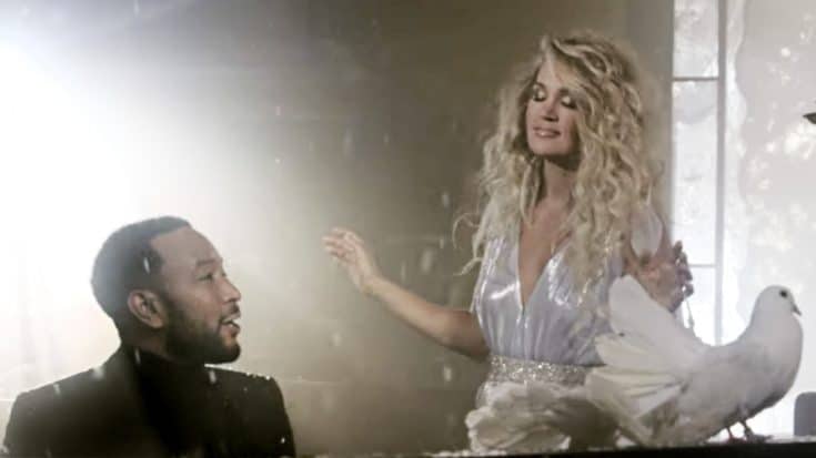 Carrie Underwood & John Legend Join For Wintery “Hallelujah” Music Video | Country Music Videos