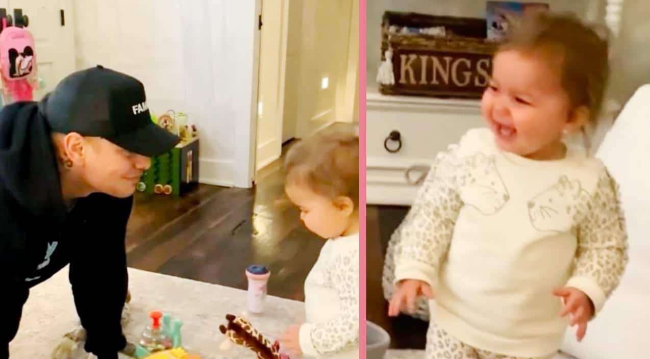 Kane Brown Makes Daughter Kingsley Laugh By Pretending To Fall | Country Music Videos