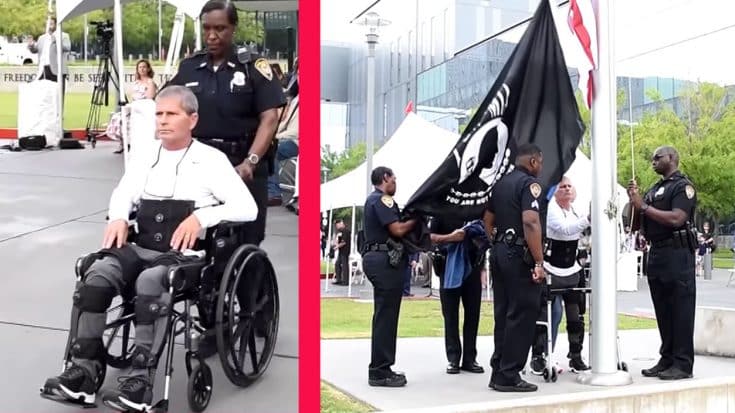 Paralyzed Army Veteran Stands To Raise American Flag At 4th Of July Ceremony | Country Music Videos