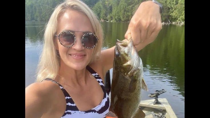 Carrie Underwood Shows Off Abs During Fishing Trip With Hubby | Country Music Videos
