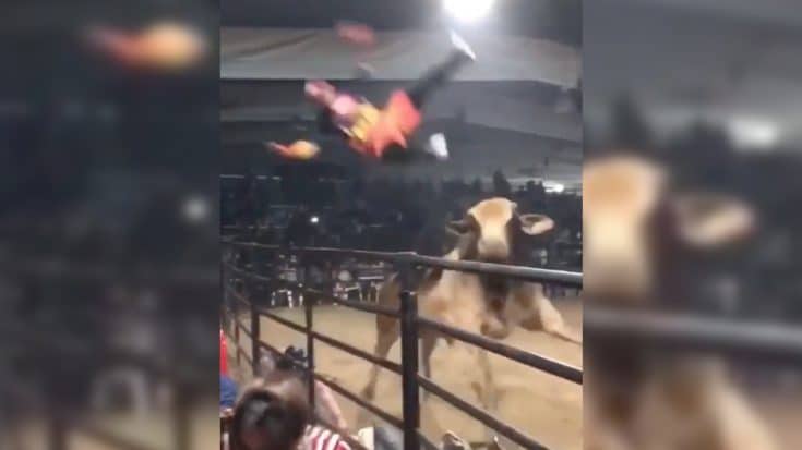 Rodeo Clown Gets Tossed Into Stands By 2000lb Bull | Country Music Videos