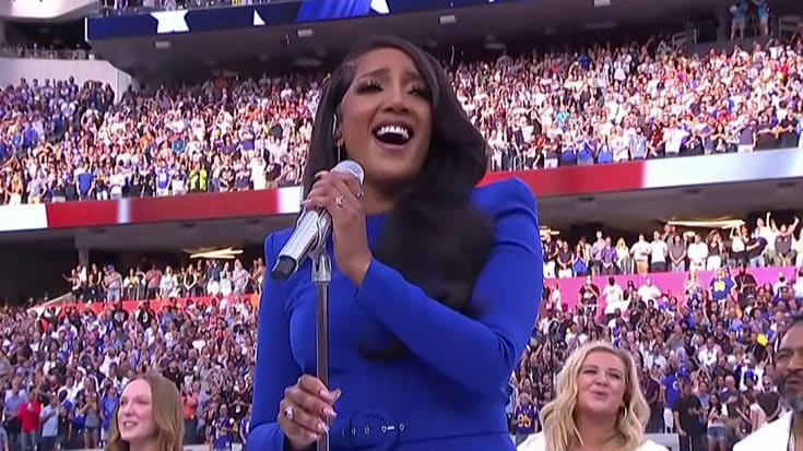 Mickey Guyton Sings Soulful Rendition Of National Anthem At Super Bowl LVI | Country Music Videos