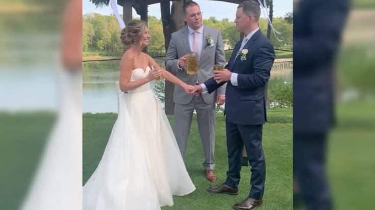 Couple Chugs Beer After Saying Wedding Vows | Country Music Videos