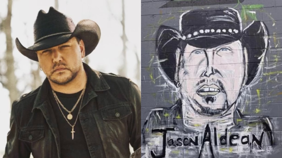 Jason Aldean Reacts To New Mural Painted On Dollar Store In His Hometown | Country Music Videos