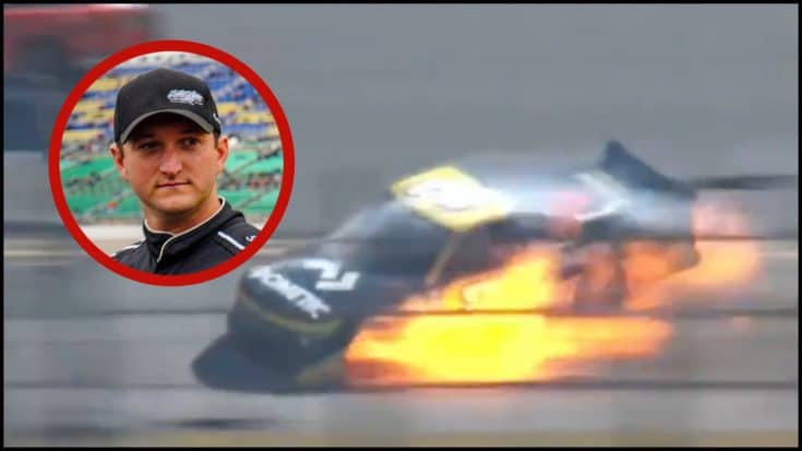 NASCAR Driver Jordan Anderson Suffers Burns After Truck Catches Fire During Race | Country Music Videos