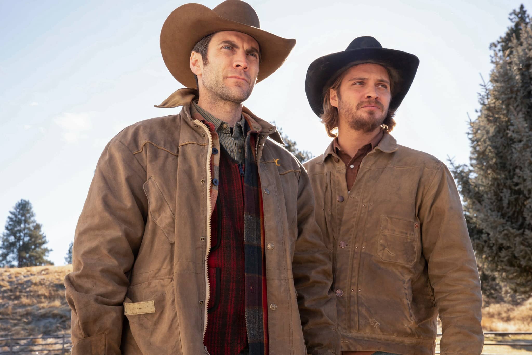 Wes Bentley and Luke Grimes as Jamie and Kayce Dutton in Yellowstone