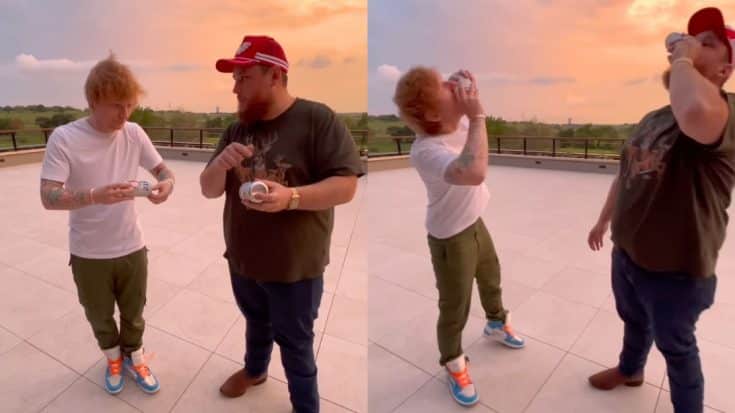 Luke Combs Teaches Ed Sheeran How To Shotgun A Beer | Country Music Videos
