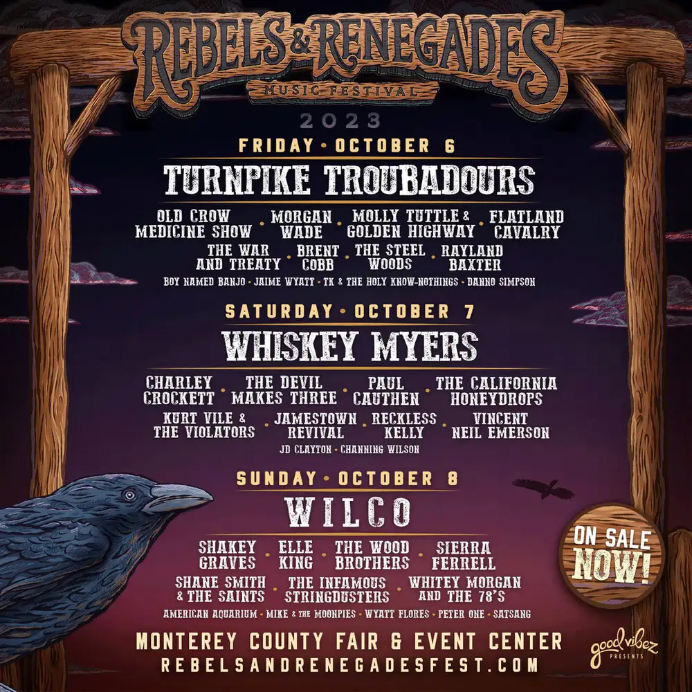Lineup for the 2023 Rebels & Renegades Music Festival
