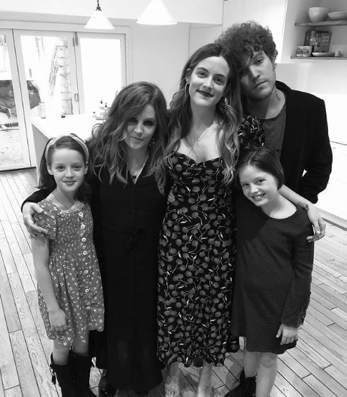 Lisa Marie Presley with her children: Riley Keough, Benjamin Keough, and Harper and Finley Lockwood