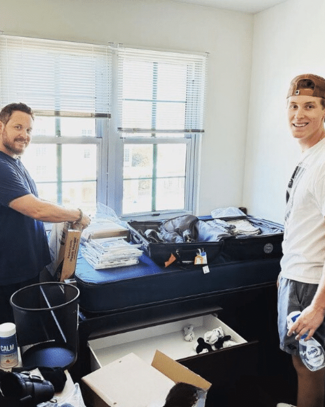 Yellowstone star Cole Hauser helps his son move in to his college dorm