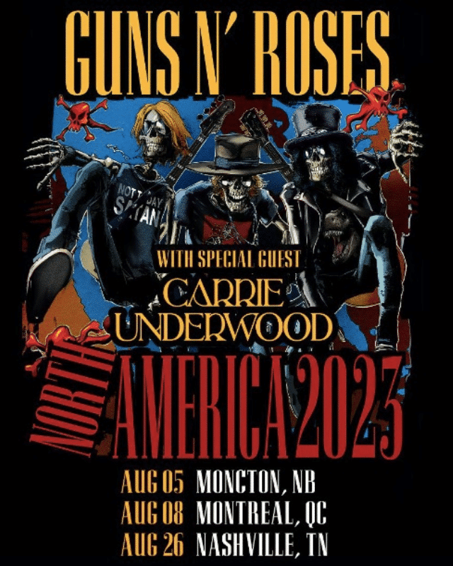 Carrie Underwood and Guns N' Roses tour poster