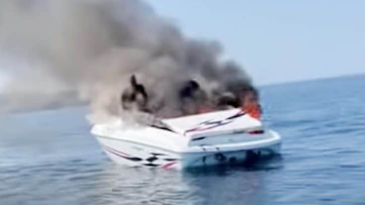 VIDEO: Two Men Jump Out Of Burning Boat Just Seconds Before It Explodes | Country Music Videos