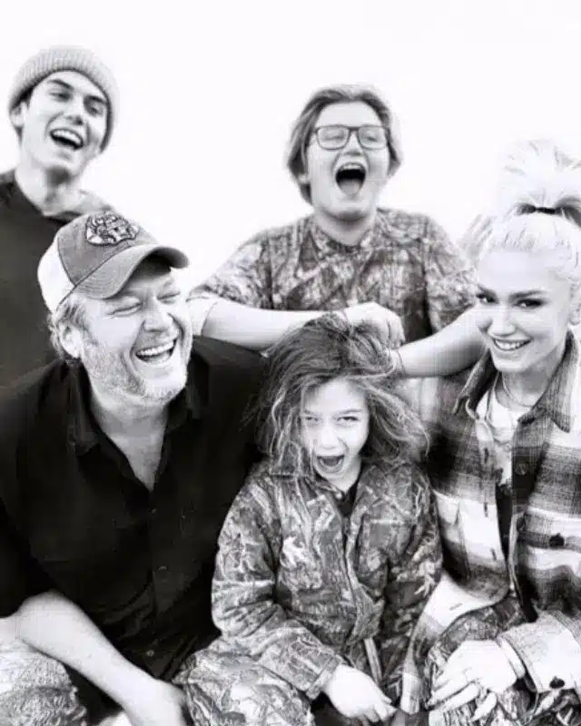 Gwen Stefani with her sons and Blake Shelton