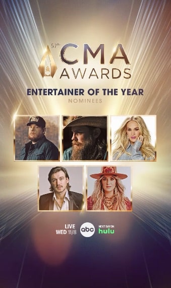 Carrie Underwood is nominated for the CMA Award for Entertainer of the Year