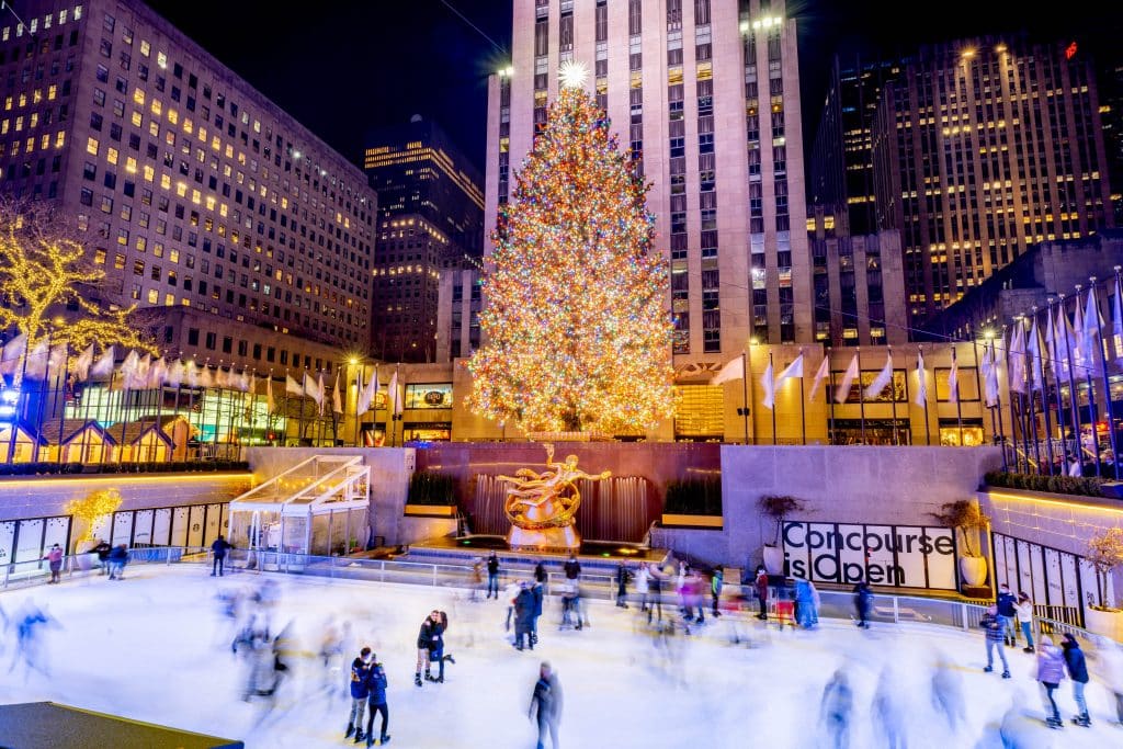Kelly Clarkson will host the Christmas in Rockfeller Center special in 2023. Here, the tree is pictured in 2021.