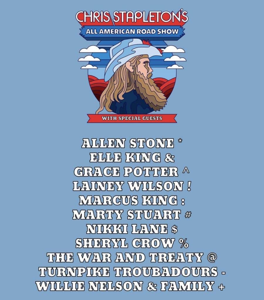 Special featured guest on Chris Stapleton's new tour dates.