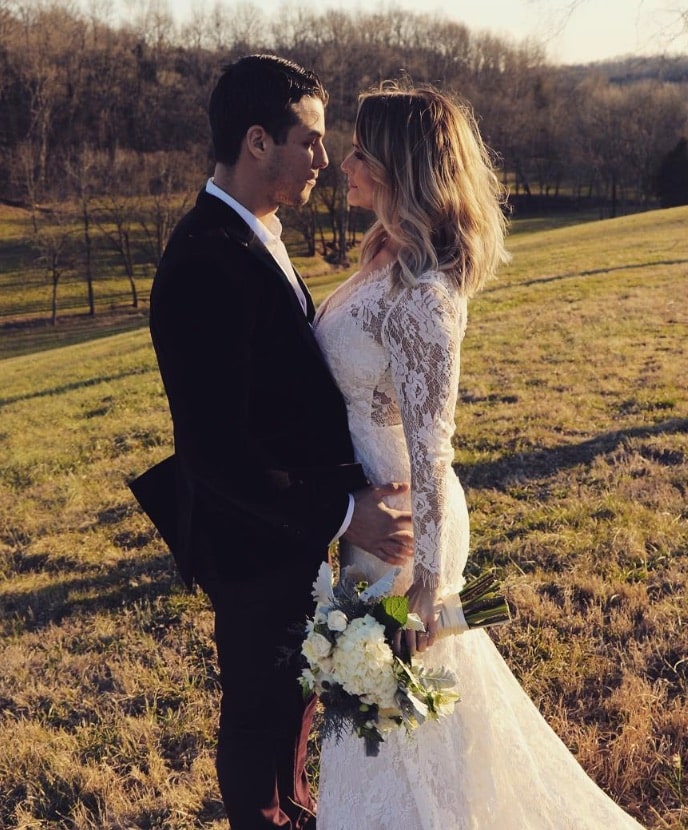 Miranda Lambert and husband Brendan McLoughlin on their wedding day. 