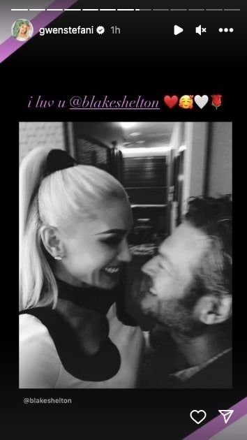 Gwen Stefani shares the post Blake Shelton published on her birthday