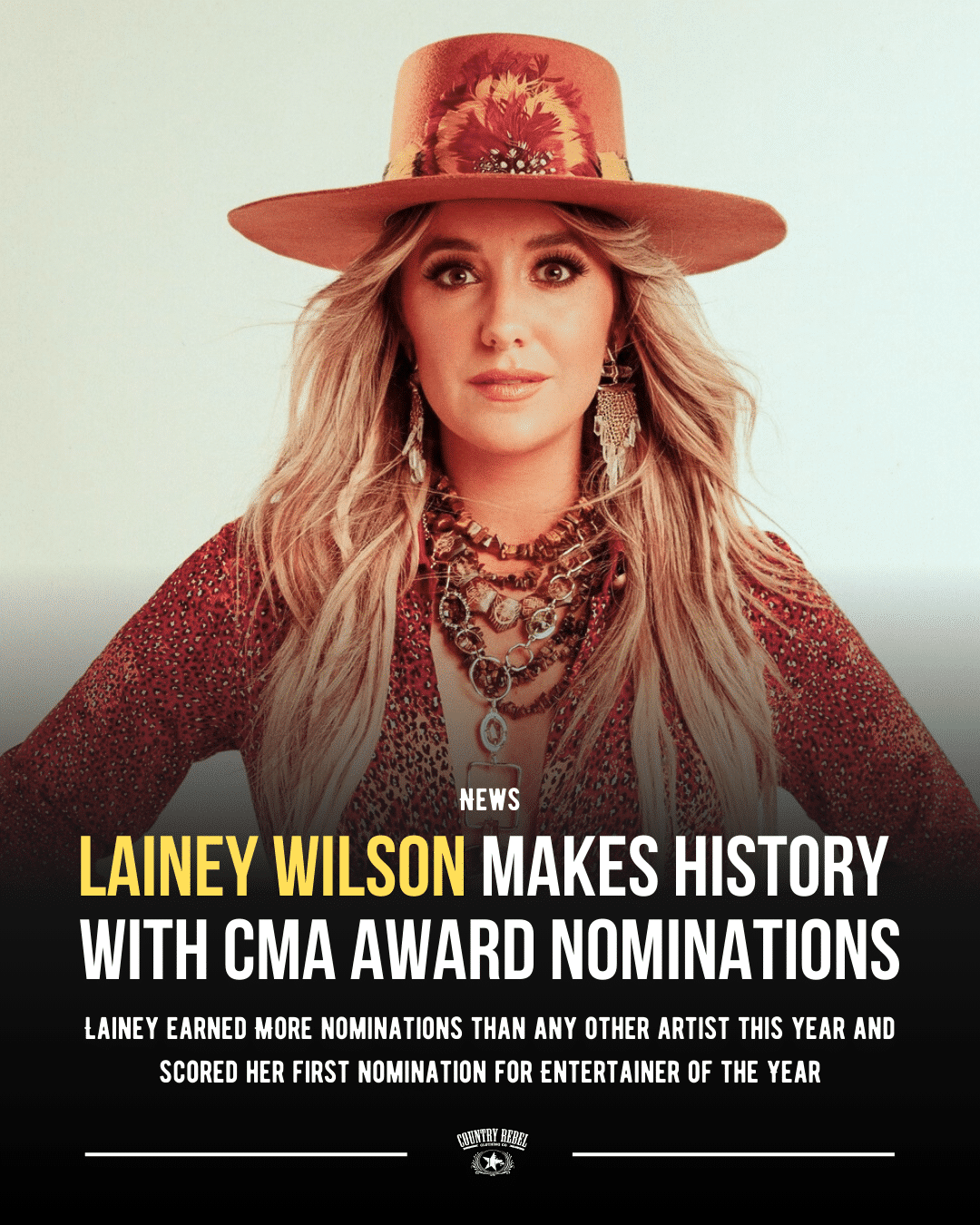 Lainey Wilson makes history with her CMA Award nominations