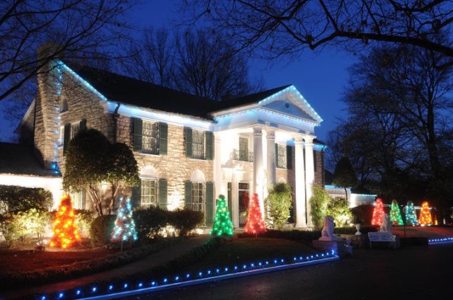 A Photo of Graceland at Christmas time