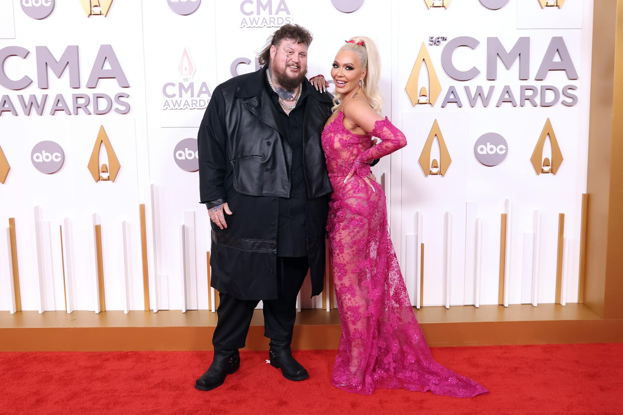 Jelly Roll and Bunnie Xo attend the 56th Annual CMA Awards.