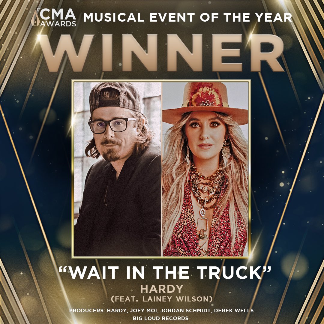Lainey Wilson and Hardy won the CMA Award for Musical Event of the Year early