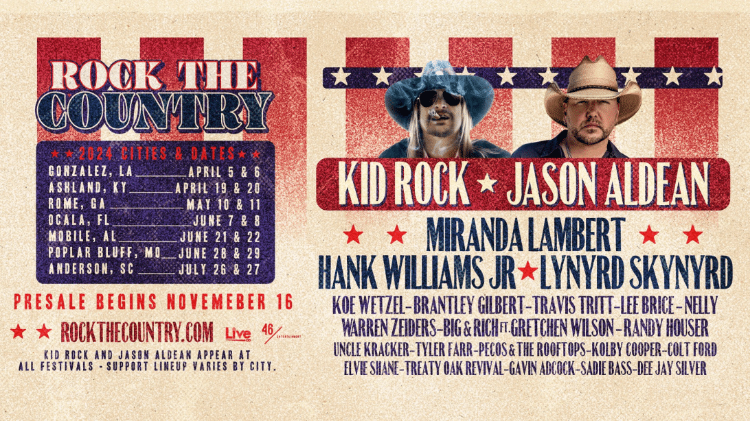 Kid Rock Announces MultiCity Festival Lineup With Jason Aldean, Hank