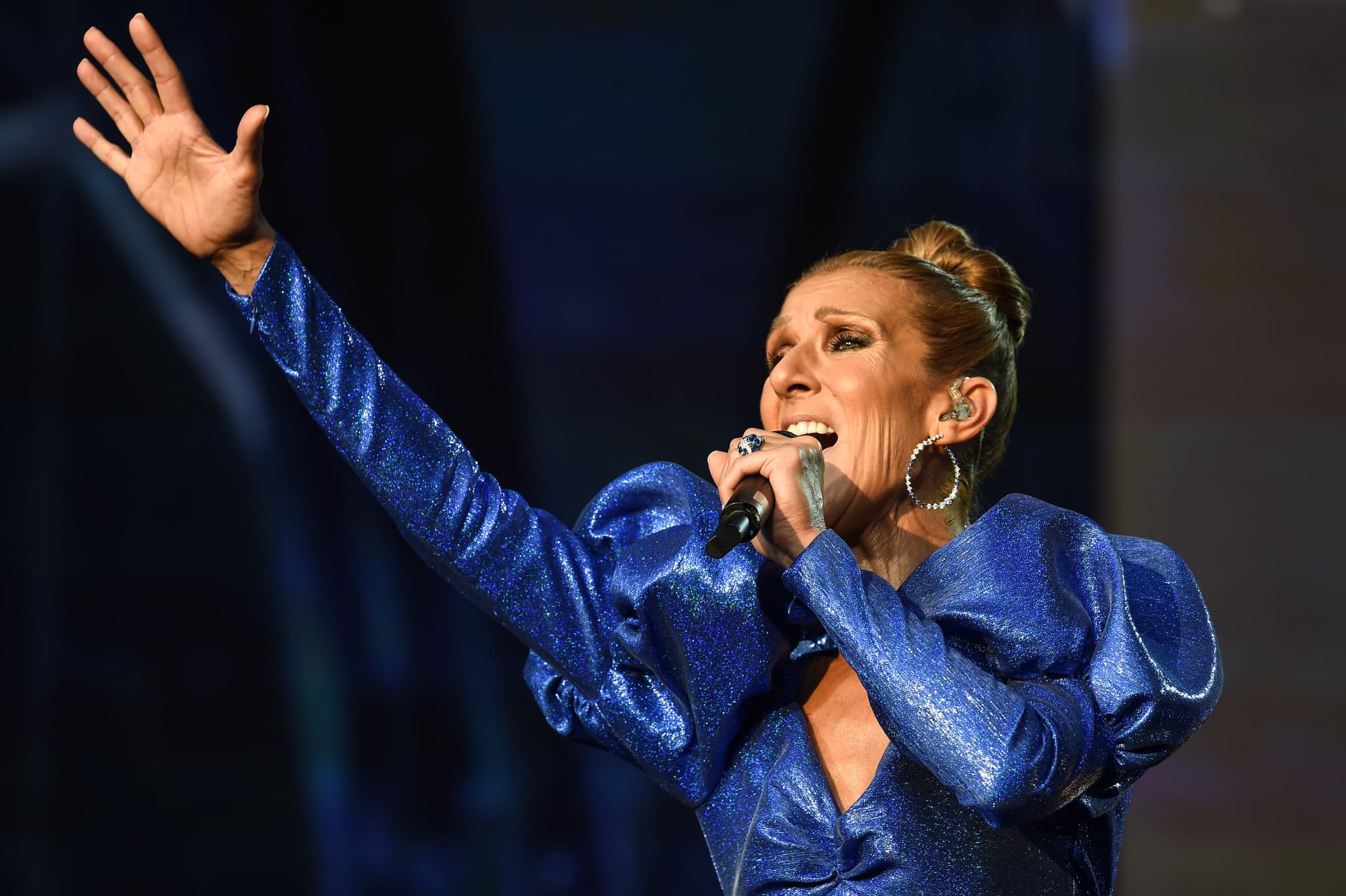 LONDON, ENGLAND - JULY 05: Celine Dion performs live at Barclaycard Presents British Summer Time Hyde Park at Hyde Park on July 5, 2019 in London, England. (Photo by Brian Rasic/WireImage)