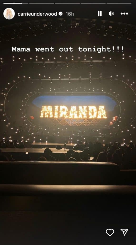 Carrie Underwood attends Miranda Lambert's Vegas show.
