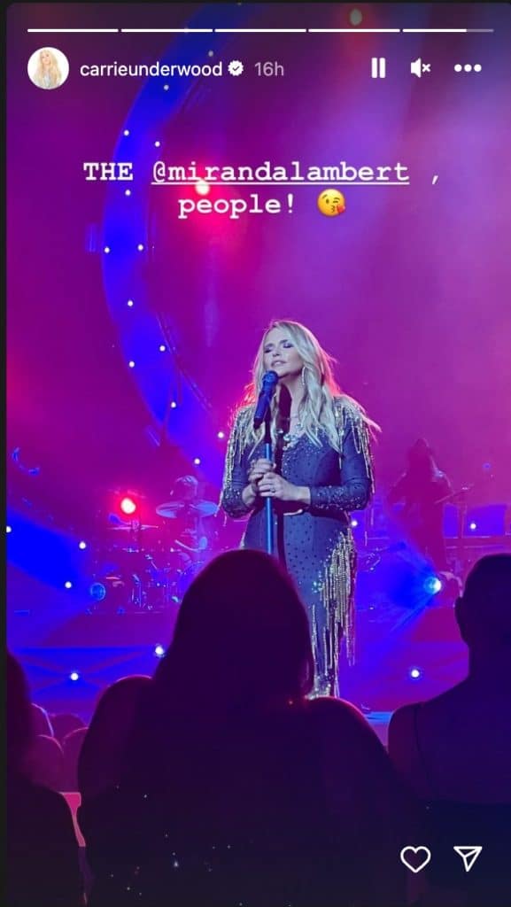 Carrie Underwood attends Miranda Lambert's Vegas show.