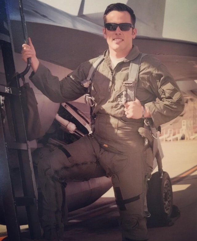 Justin Holmes during his time in the Air Force