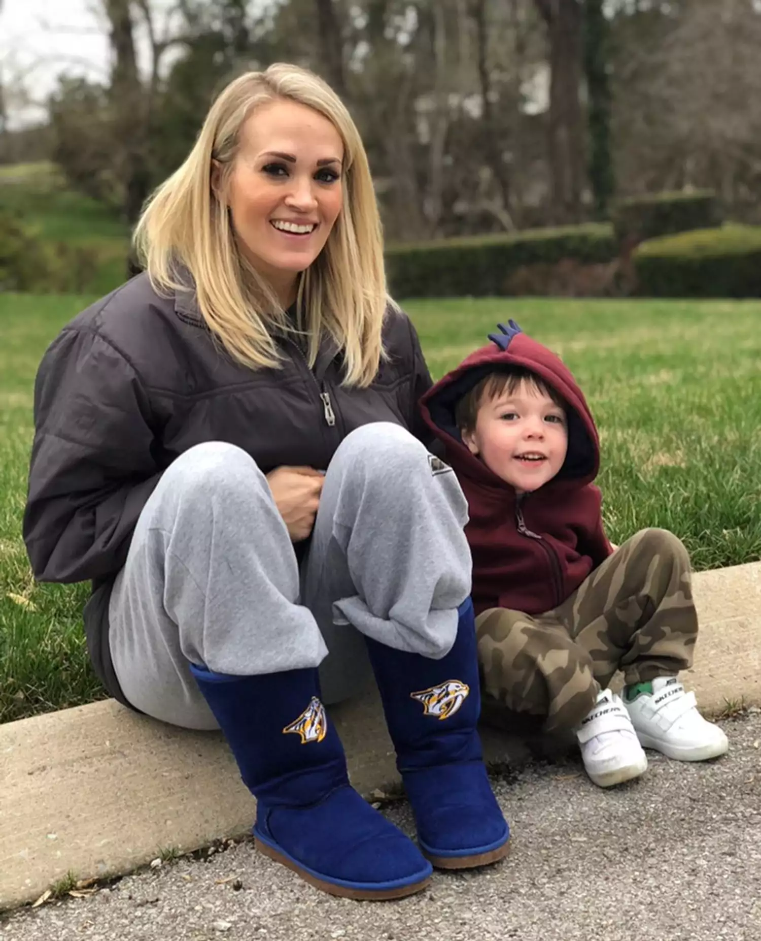 Carrie Underwood with her oldest son, Isaiah Michael Fisher.