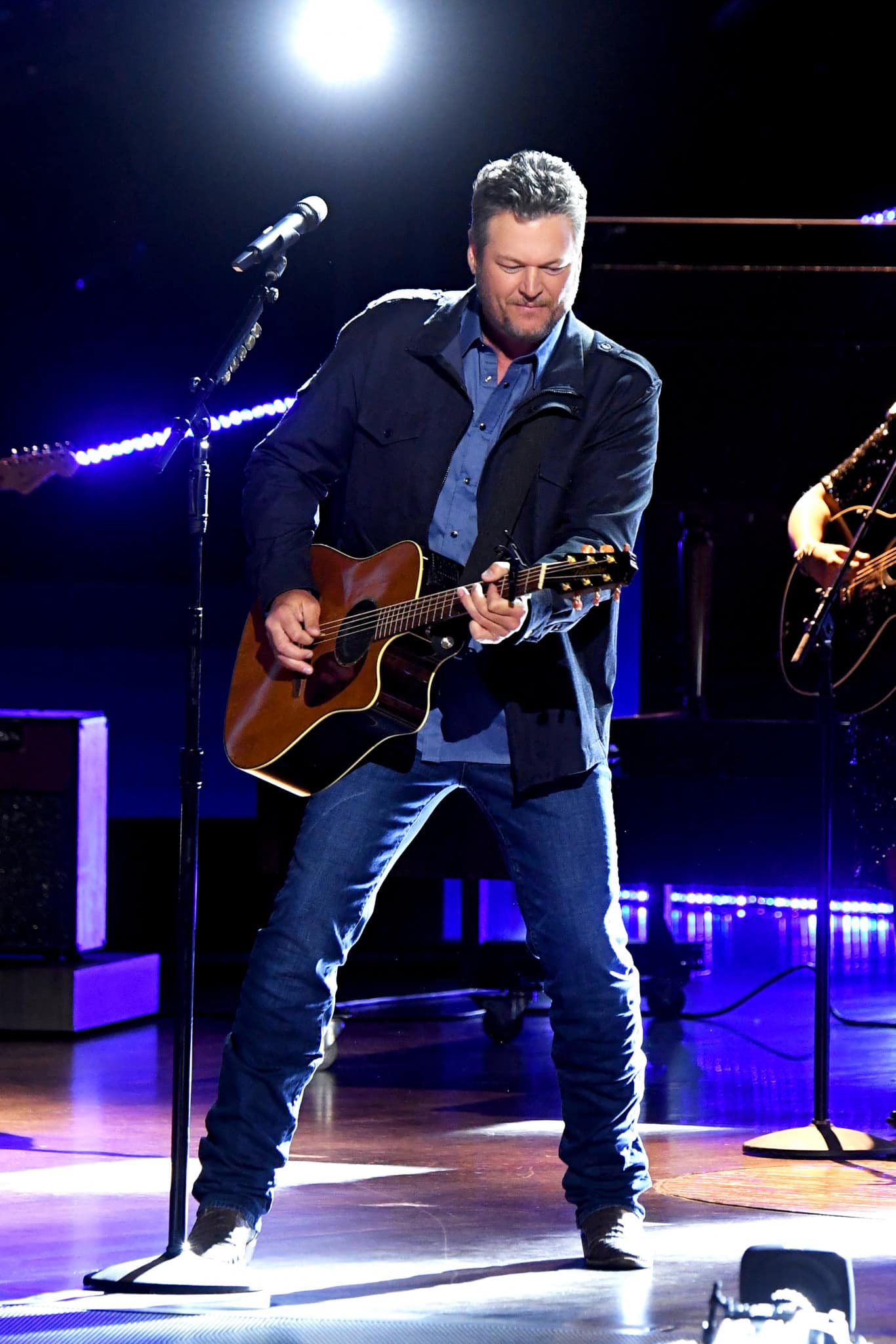 NASHVILLE, TENNESSEE - APRIL 18: In this image released on April 18, Blake Shelton performs onstage at the 56th Academy of Country Music Awards at the Grand Ole Opry on April 18, 2021 in Nashville, Tennessee. (Photo by Kevin Mazur/Getty Images for ACM)
