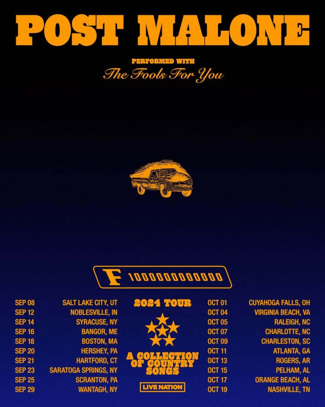 The dates for Post Malone's F-1 Trillion Tour