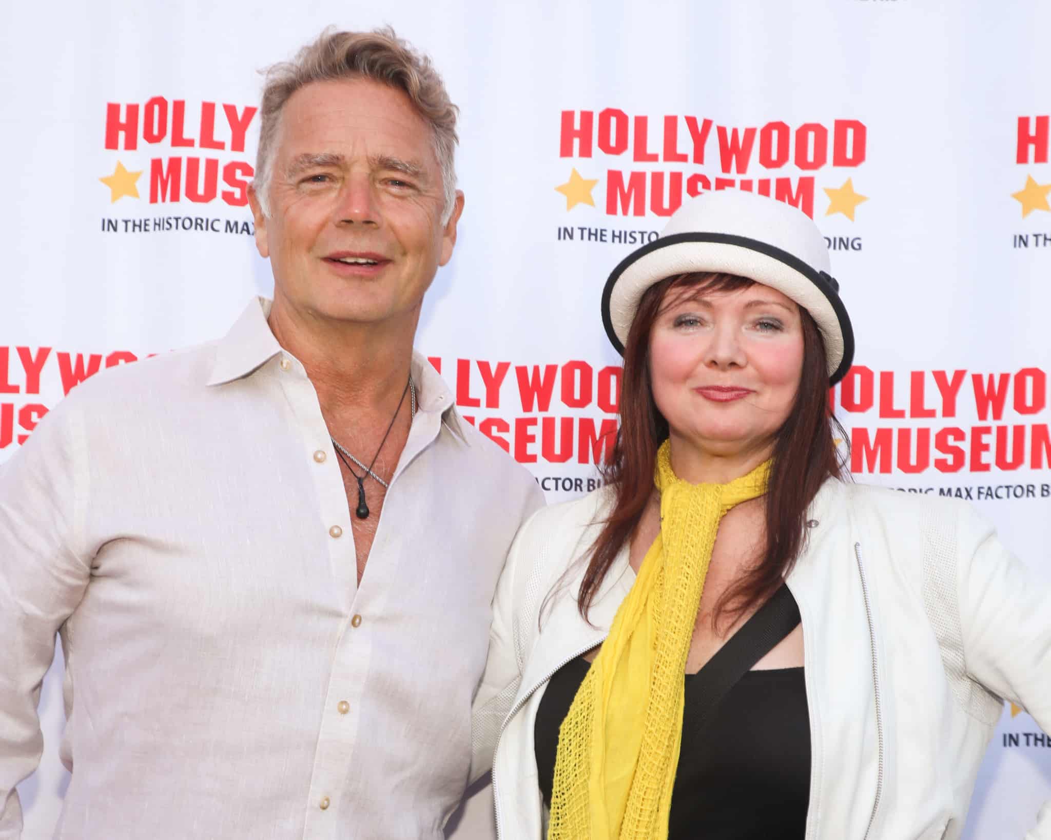 HOLLYWOOD, CALIFORNIA - JULY 20: John Schneider (L) and Dee Dee Sorvino (R) attend the opening of the Hollywood Museum's new exhibit honoring Abbott and Costello at The Hollywood Museum on July 20, 2023 in Hollywood, California. (Photo by Paul Archuleta/Getty Images)