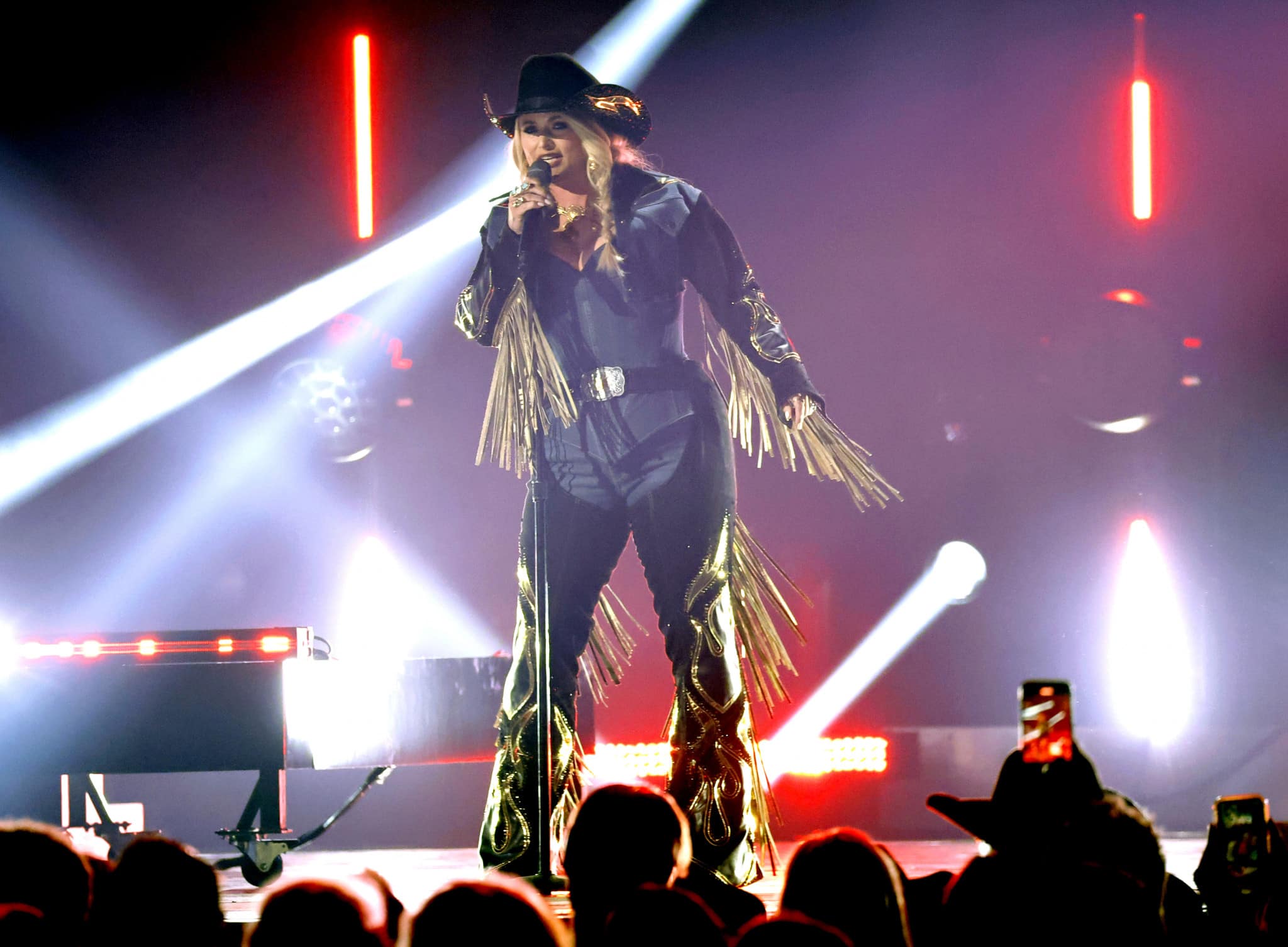 FRISCO, TEXAS - MAY 16: EDITORIAL USE ONLY. Miranda Lambert performs onstage during the 59th Academy of Country Music Awards at The Ford Center at The Star on May 16, 2024 in Frisco, Texas. (Photo by Jason Kempin/Getty Images)