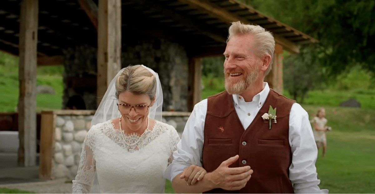 Rory Feek with his new bride, Rebecca, on their wedding day.