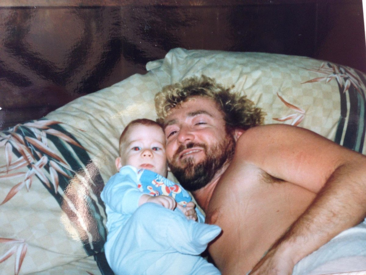 Jesse Keith Whitley as a baby with his dad, Keith Whitley. 