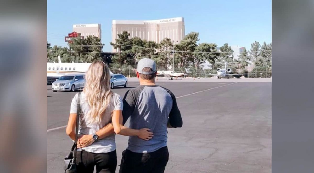 Jason Aldean and his wife Brittany in Las Vegas after the shooting