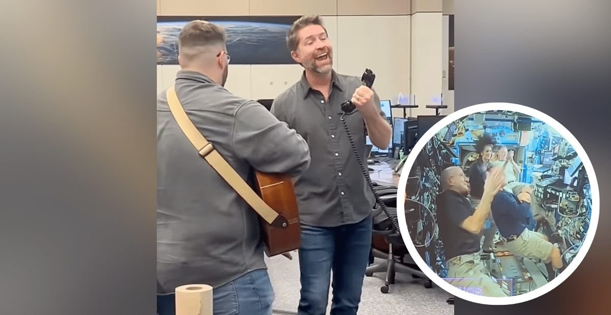 Josh Turner performs for the astronauts who are aboard the International Space Station