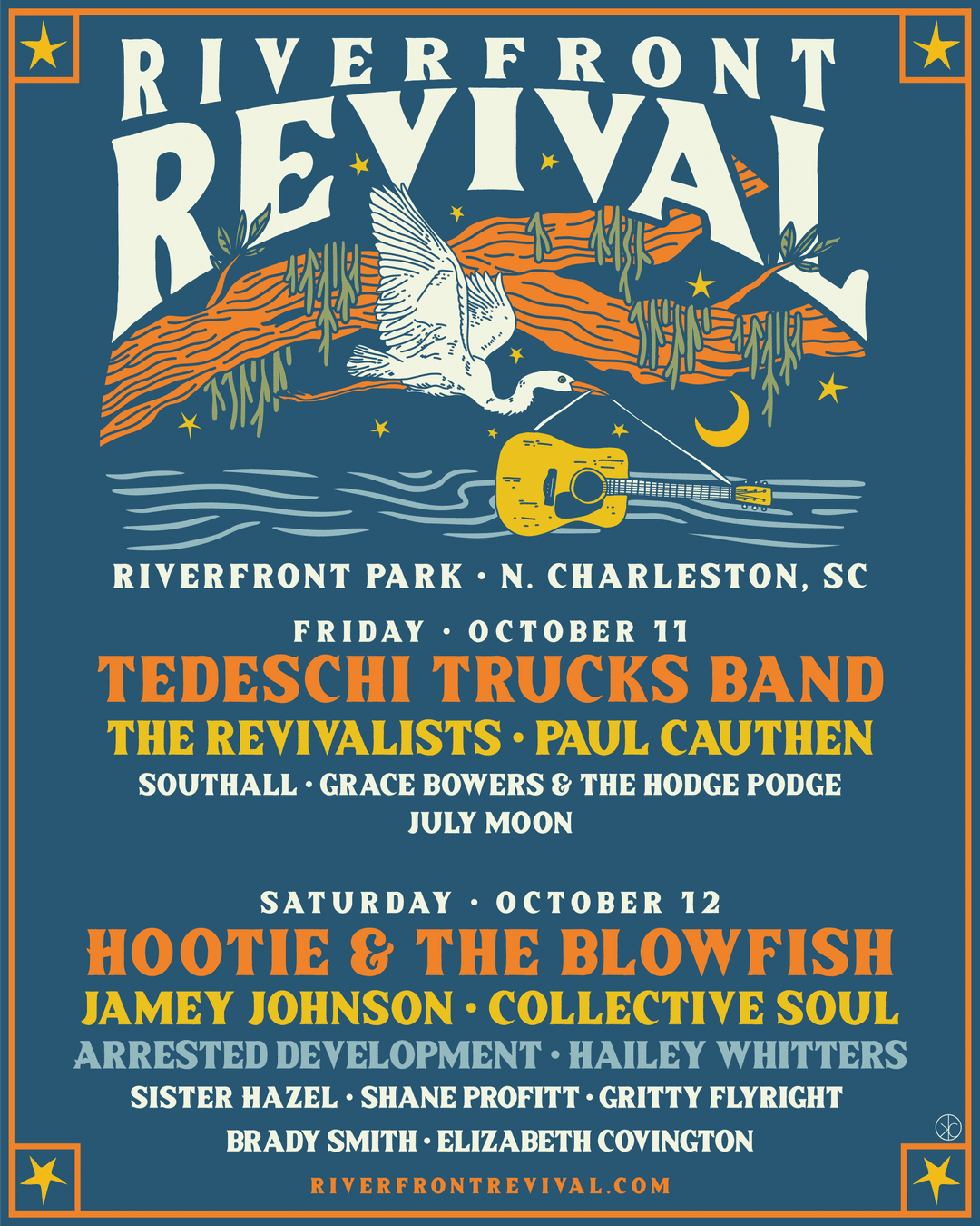 Lineup for the 2024 Riverfront Revival music festival