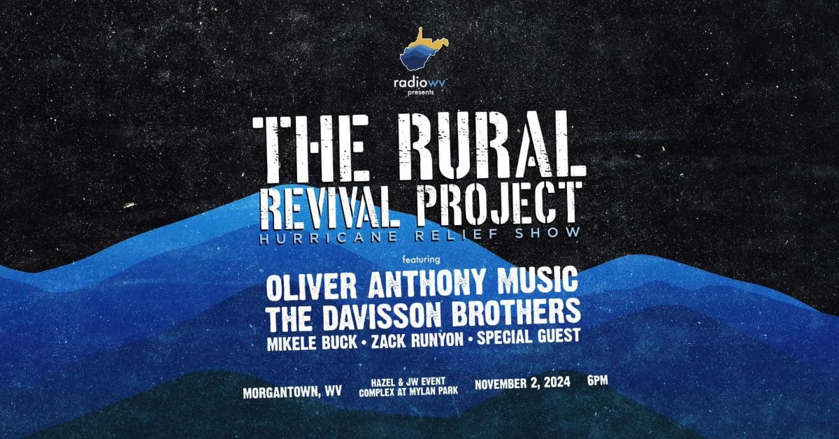 Graphic for The Rural Revival Project, a Hurricane Relief Show. 