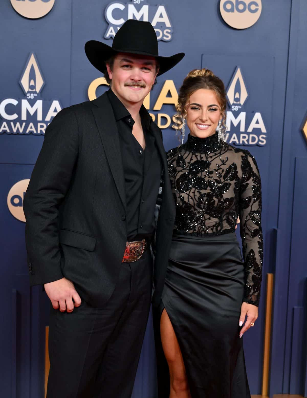 Zach Top and girlfriend Amelia Taylor attend The 58th Annual CMA Awards at Bridgestone Arena on November 20, 2024 in Nashville, Tennessee. 