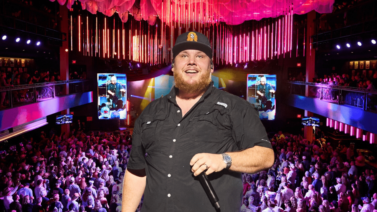 Luke Combs' overlay on an image of his new bar, Category 10