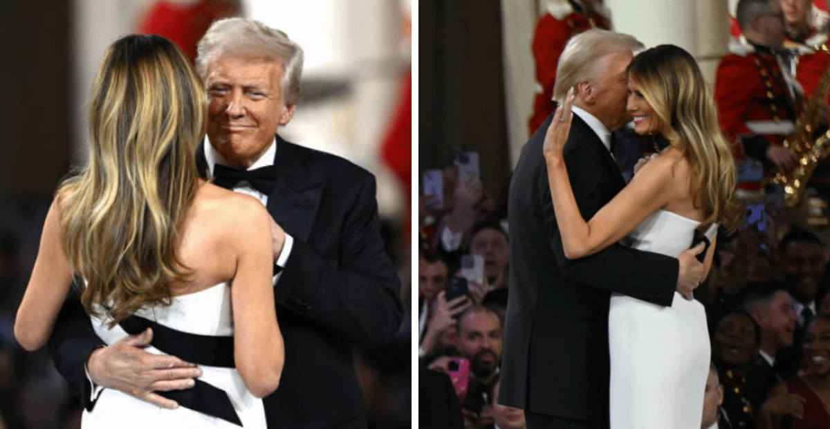 President Donald Trump and First Lady Melania Trump share a first dance