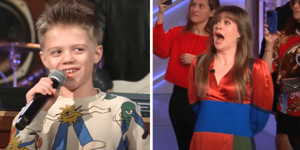 Kelly Clarkson's jaw drops when she hears her son sing