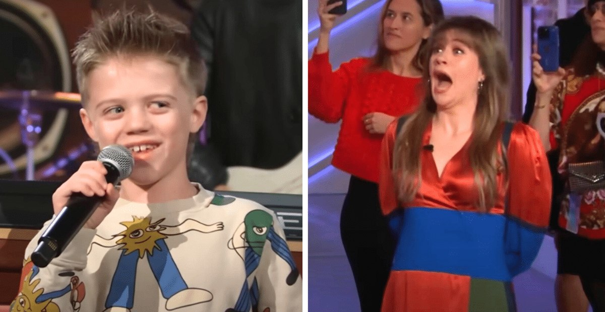 Kelly Clarkson's jaw drops when she hears her son sing