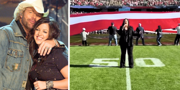 Krystal Keith performs the National Anthem at the 2024 Armed Forces Bowl